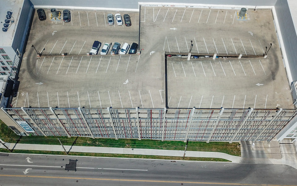 aerial view of Deacon parking garage